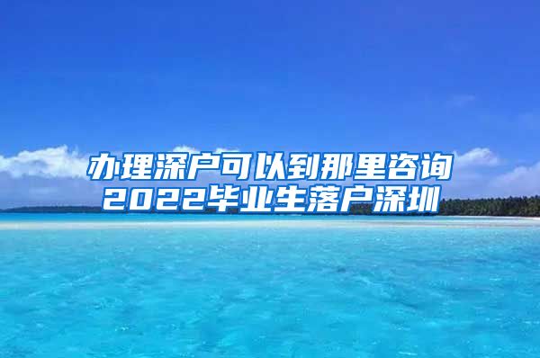 办理深户可以到那里咨询2022毕业生落户深圳