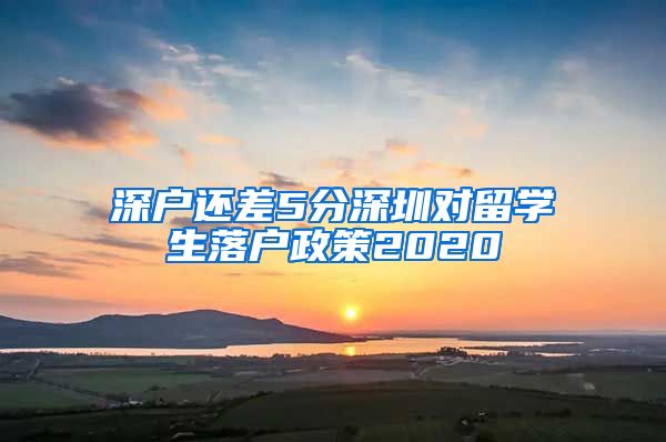 深户还差5分深圳对留学生落户政策2020