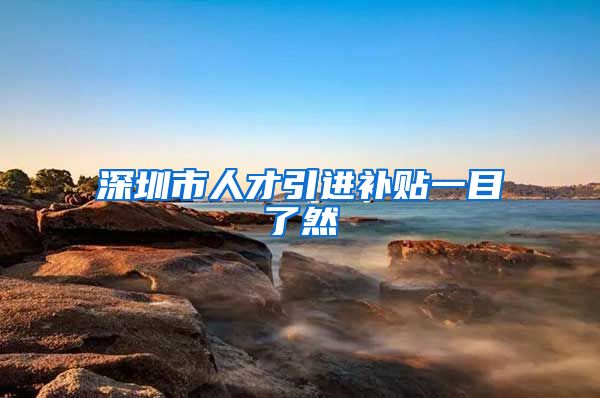 深圳市人才引进补贴一目了然