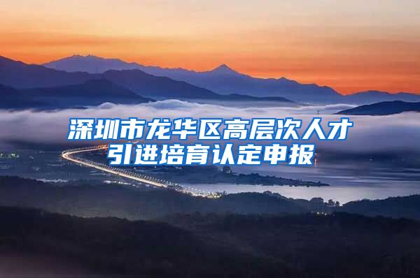 深圳市龙华区高层次人才引进培育认定申报