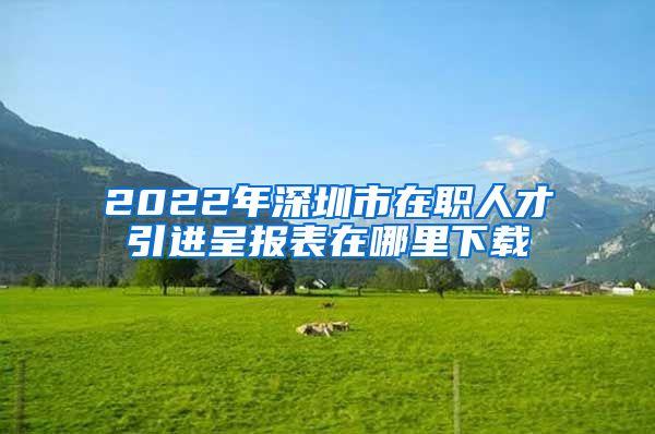 2022年深圳市在职人才引进呈报表在哪里下载
