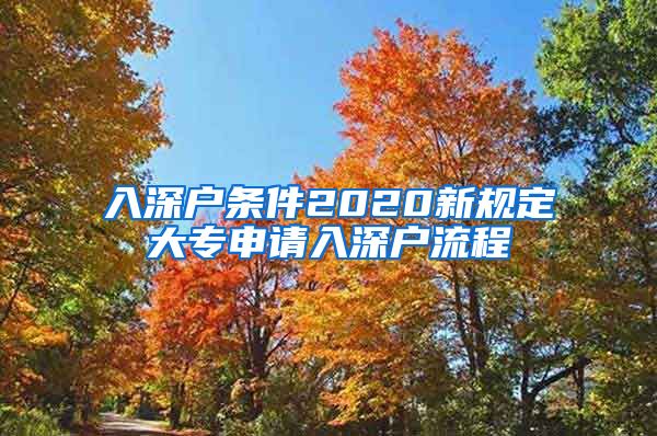 入深户条件2020新规定大专申请入深户流程