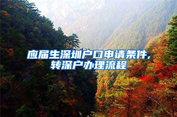 应届生深圳户口申请条件,转深户办理流程