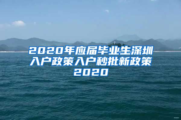 2020年应届毕业生深圳入户政策入户秒批新政策2020