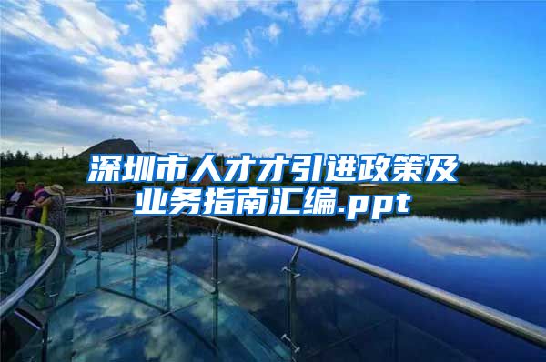 深圳市人才才引进政策及业务指南汇编.ppt