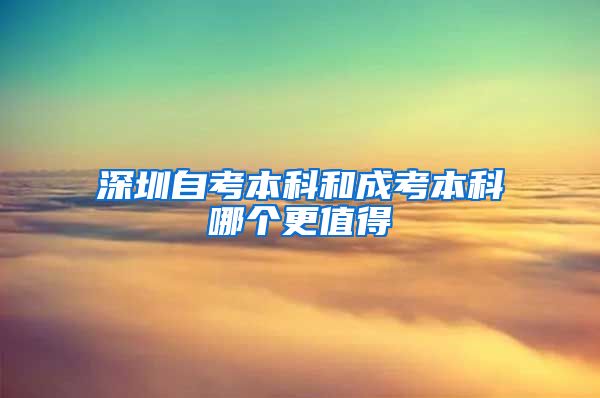 深圳自考本科和成考本科哪个更值得